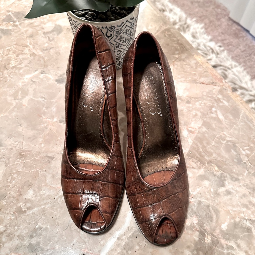 Brown heels by Franco Sarto.